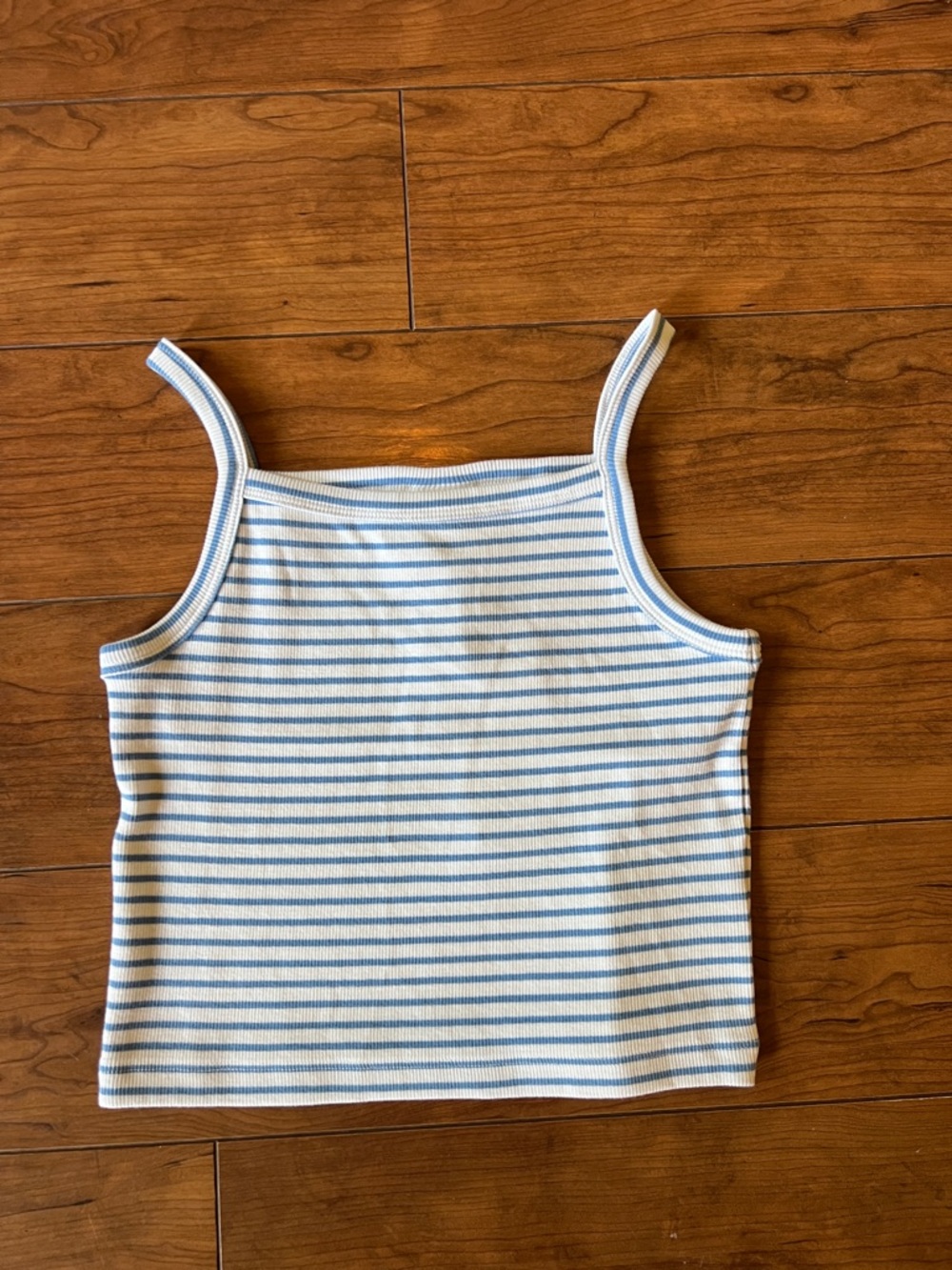 Zara Blue & White Striped Ribbed Tank